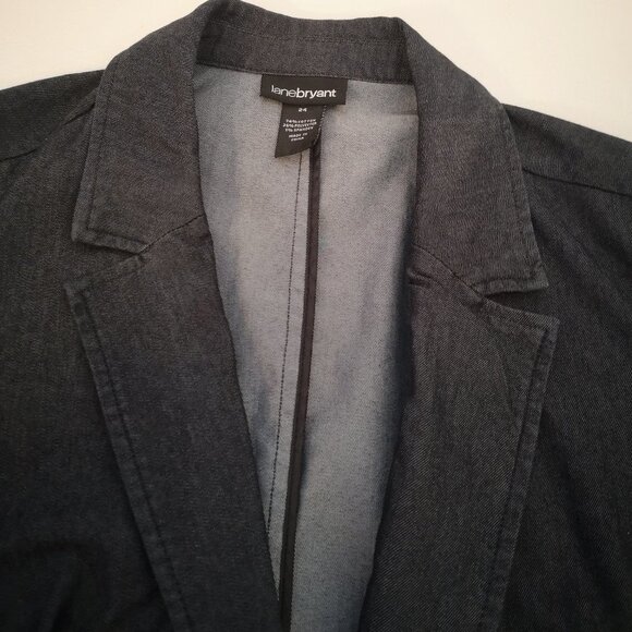 Lane Bryant Ladies Black Denim Size 24 Loose Fit Blazer - Picture 4 of 12